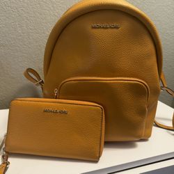 Yellow Michael Kors ERIN M Backpack + Wristlet