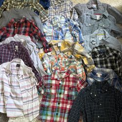 Boys 3T Lot Button Up Dress shirts tops Sweater Jacket