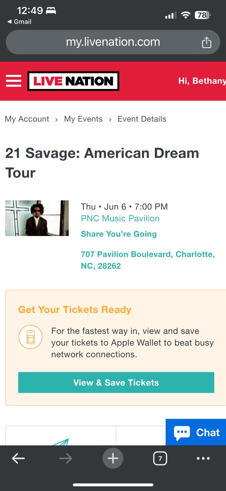 2 Tickets 21 Savage American Dream Tour