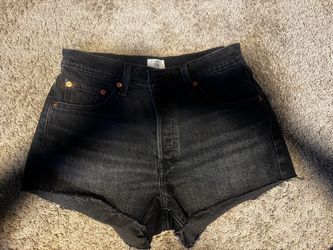 Women’s Levi Black High-Waist Denim Cut-Off Shorts