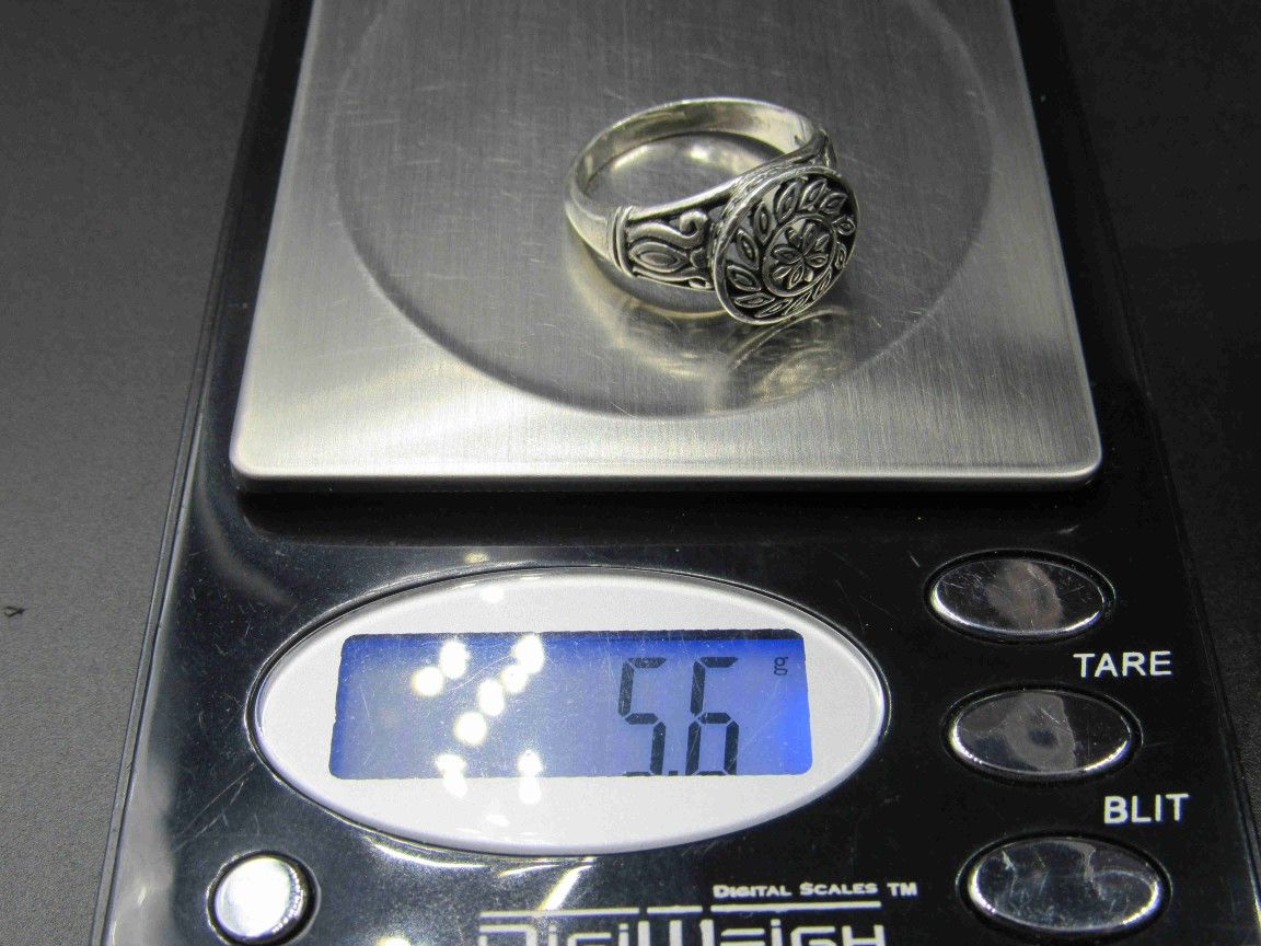 Size 9 Sterling Silver Swirling Design Band Ring Vintage Statement Engagement Wedding Promise Anniversary Bridal Cocktail Friendship