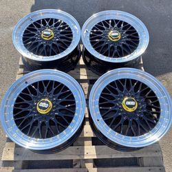 BBS Super RS Style Rims Black Wheels 20in 8.5J +35 (5X120) and 5x114