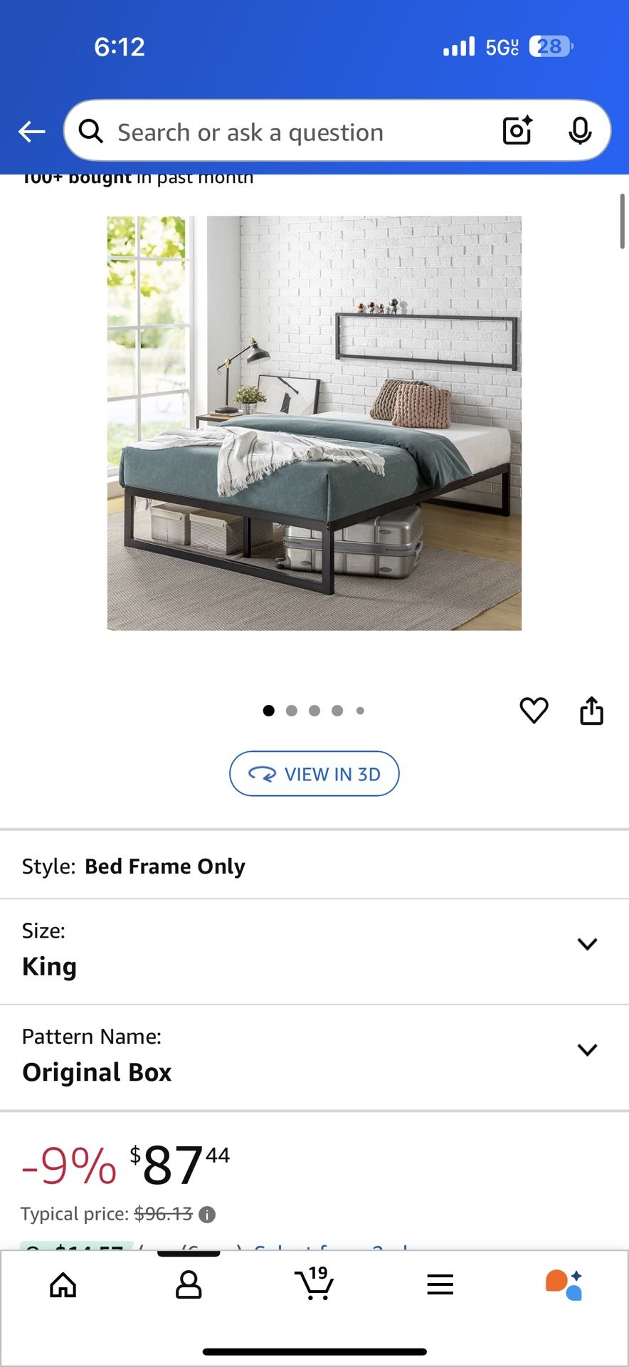 Black King Bed Frame 