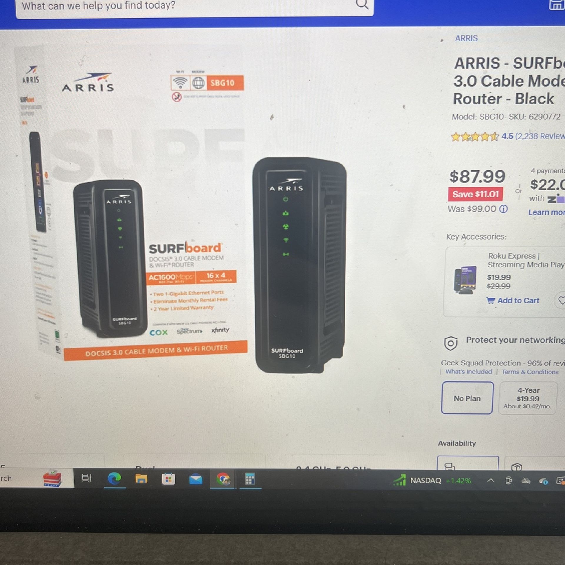 Arris Surfboard AC 1600 Dual Band Router Wifi Comcast Xfinity Spectrum