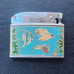 1950's AQUARIUM Theme LIGHTER/ HADSON Japan/ WARDLEY'S Fish Food Advertisement/ WORKING 