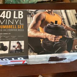 40 Lb Vinyl Dumbbell Set 