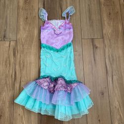 Disney The Little Mermaid Princess Ariel Costume mesh sequin glitter Dress with Sound