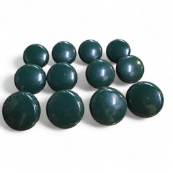 Dark Green Metal Drawer Pulls, Set Of 12