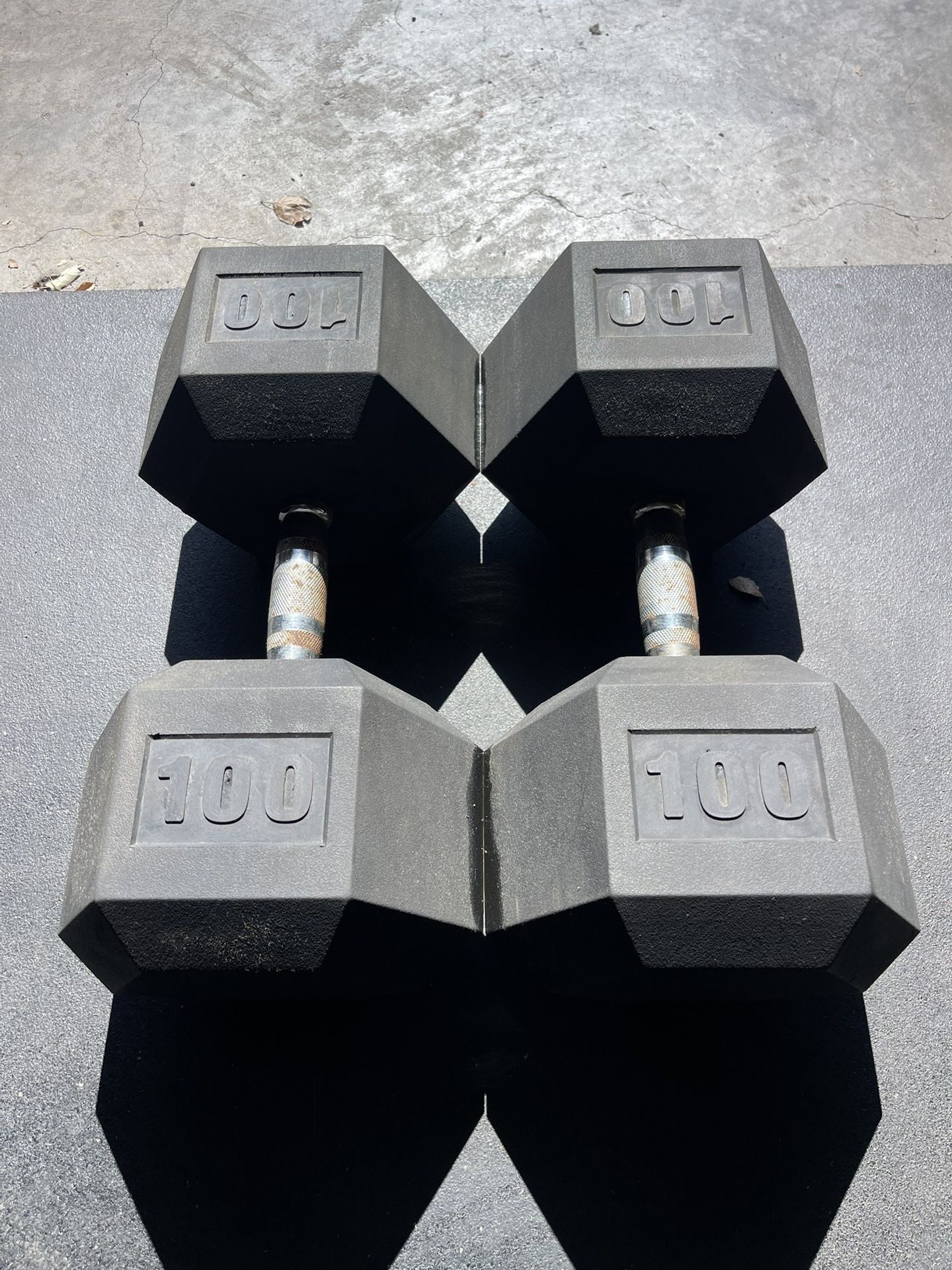 100 lbs Hex Rubber Dumbbell Weights…. Home Gym Fitness…