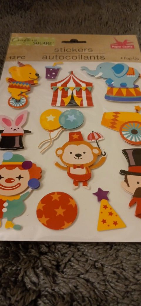 Circus Stickers 3-D Pop Up
