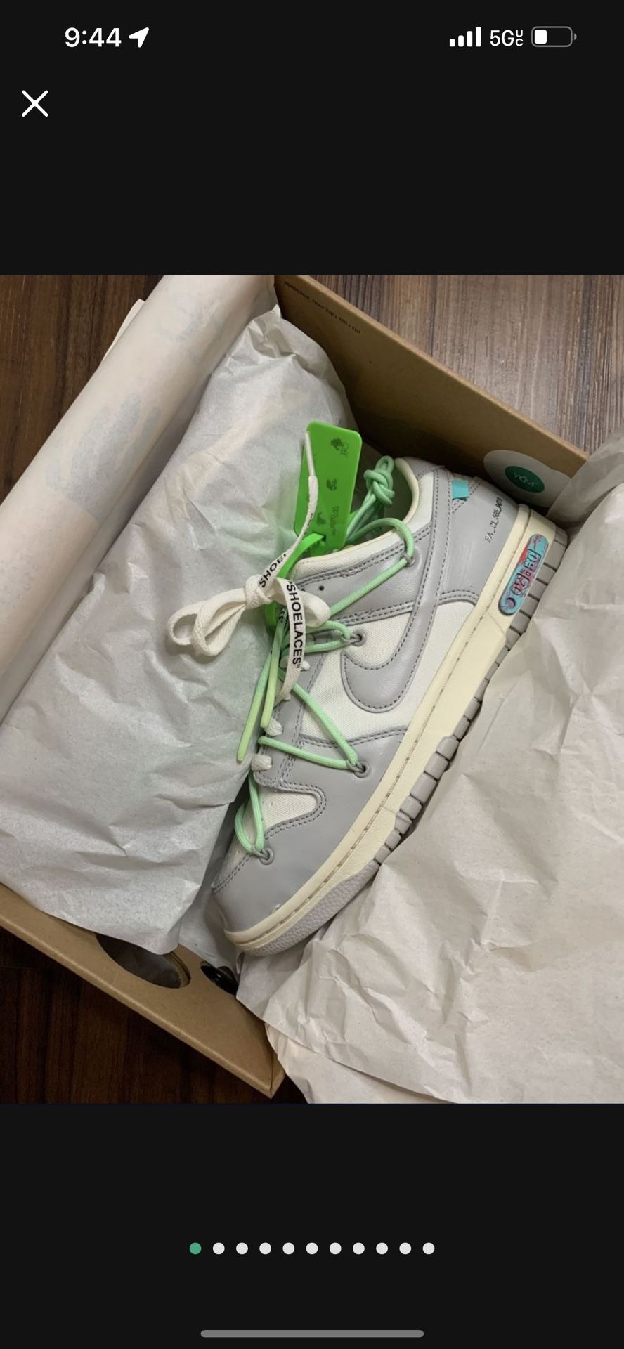 Nike Dunk Low Off White “Lot 7 of 50” Brand New W/Receipt Size 9