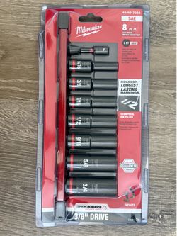 Milwaukee SHOCKWAVE Impact Duty 3/8 in. SAE Deep Impact Rated Socket Set (8-Piece)