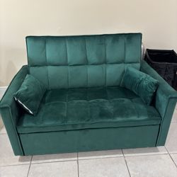 Small Green Pull Out Sofa 