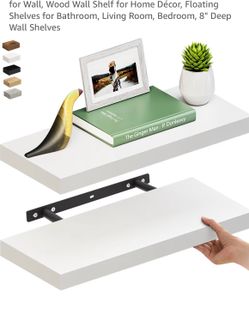 Black and White Wooden Floating Shelves