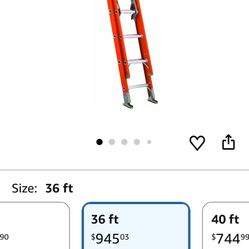 Louisville 75Th Anniversary 36 Foot Extension Ladder Fiberglass Brand New