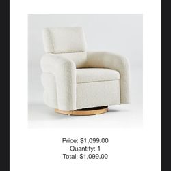 Snoozer Cream Boucle Nursery Swivel Glider Chair by Leanne Ford