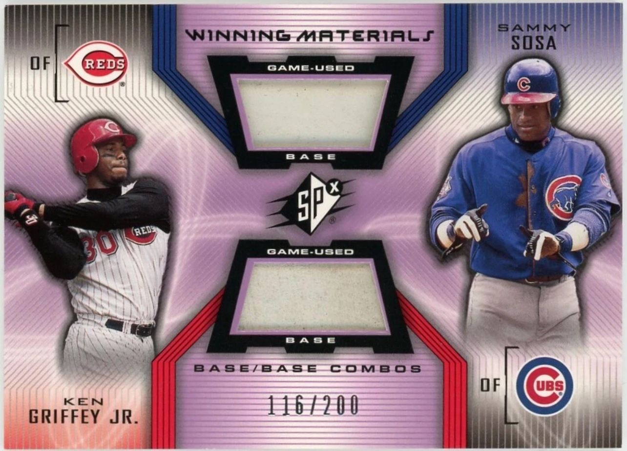 KEN GRIFFEY JR 2002 SPX Winning Materials 2 Base Combos SOSA 116/200 #B GS