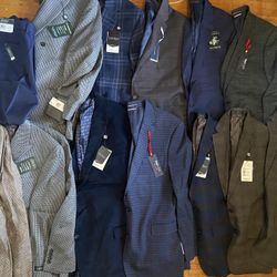 Lot of New with Tags Lauren Ralph Lauren Tommy Hilfiger Mens Suit Sport Coat Jacket, Various Sizes