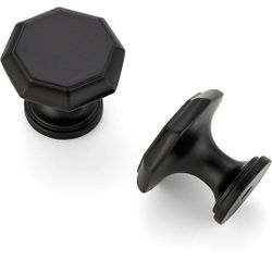10 Pack Matte Black Kitchen Cabinet knobs Single Hole Drawer Pulls for Bathroom, Dresser Drawer