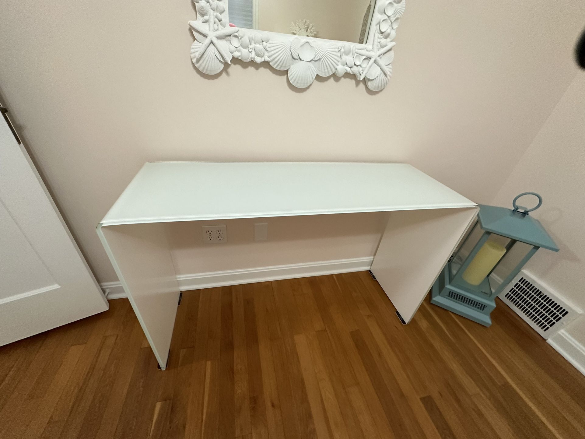 White Glass, Waterfall Edge Console Table From Wisteria