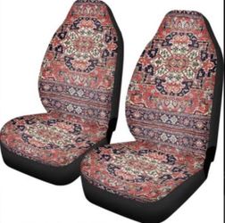 Pehede Vintage Carpet Car Seat Covers – Set of 2 – Universal Fit / Fundas para Asientos