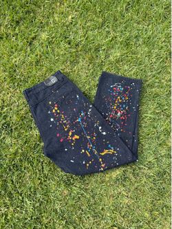 Sacred Crown Premium Paint Splatter Jeans