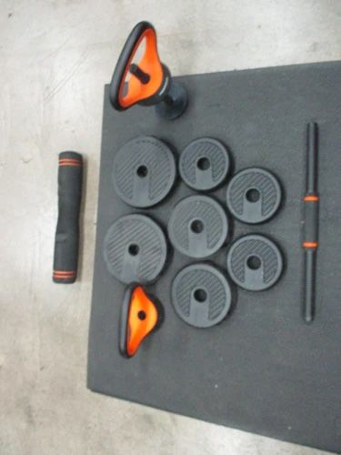 Used FED Adjustable Barbell/ Kettlebell Weight Set W/ 21 Lbs Of Weight ( Read description )