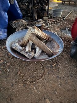 Heavy, solid metal fire pit