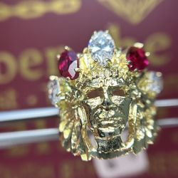 10K GOLD INDIAN HEAD RING 