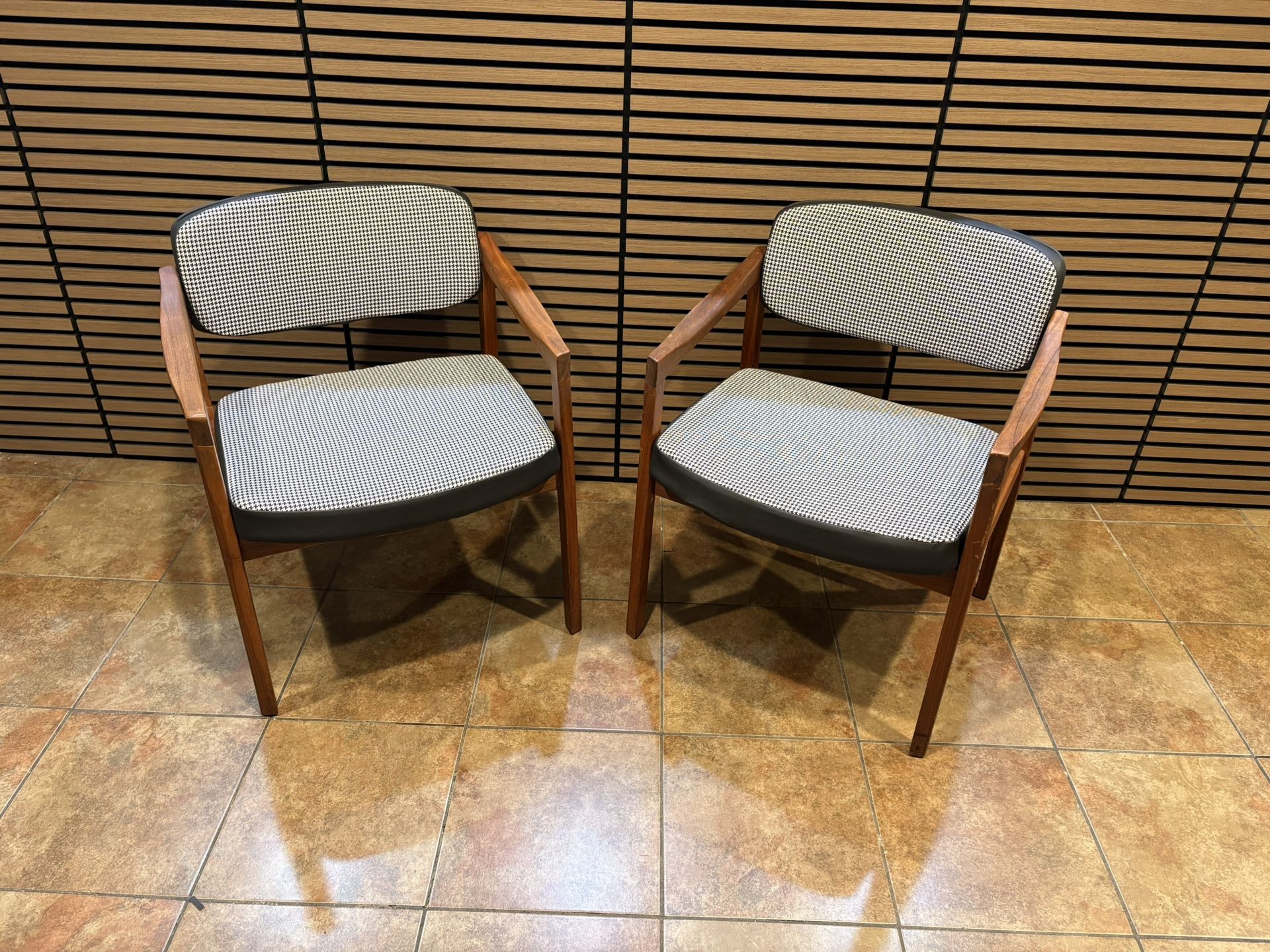 Mid Century Modern Solid Walnut Armchairs
