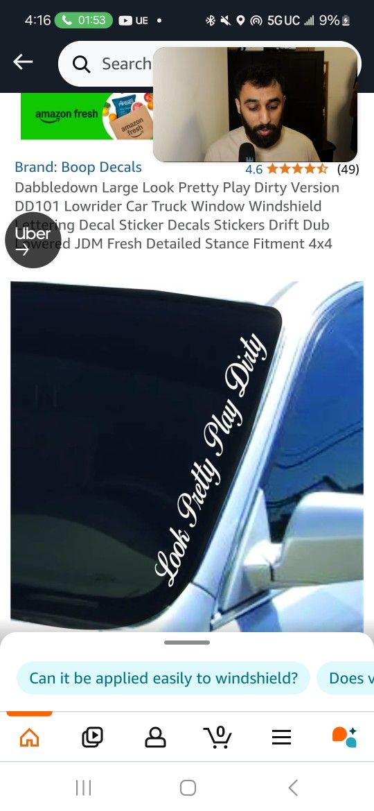 Large Look Pretty Play Dirty DECAL STICKER