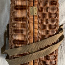 Vintage 1980s Picnic Time Bacchus Insulated Wicker Wine Carrier Basket (complementary wine bottle included)