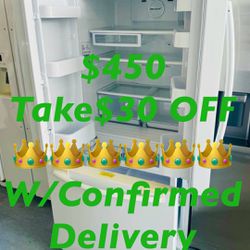 Refrigerator Samsung 17.8 ft.³ Counter Depth French Door White Like New Free 🚚