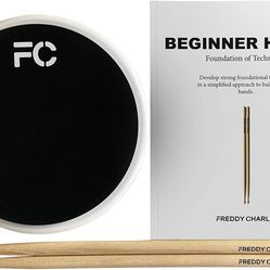 Premium Practice Drum Pad, 8 inches, Practice Pad Set With Drumsticks, Silent Lap Practice Pad