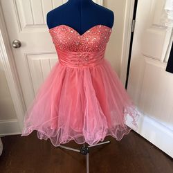 NWOT Prom Dress JJs House Coral Dress with Sparkling Bodice