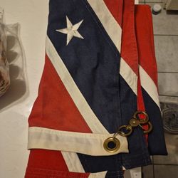 Rebel FLAG- Embroidered-Georgia-Brass Gromets- Heavy stitched Cotton 