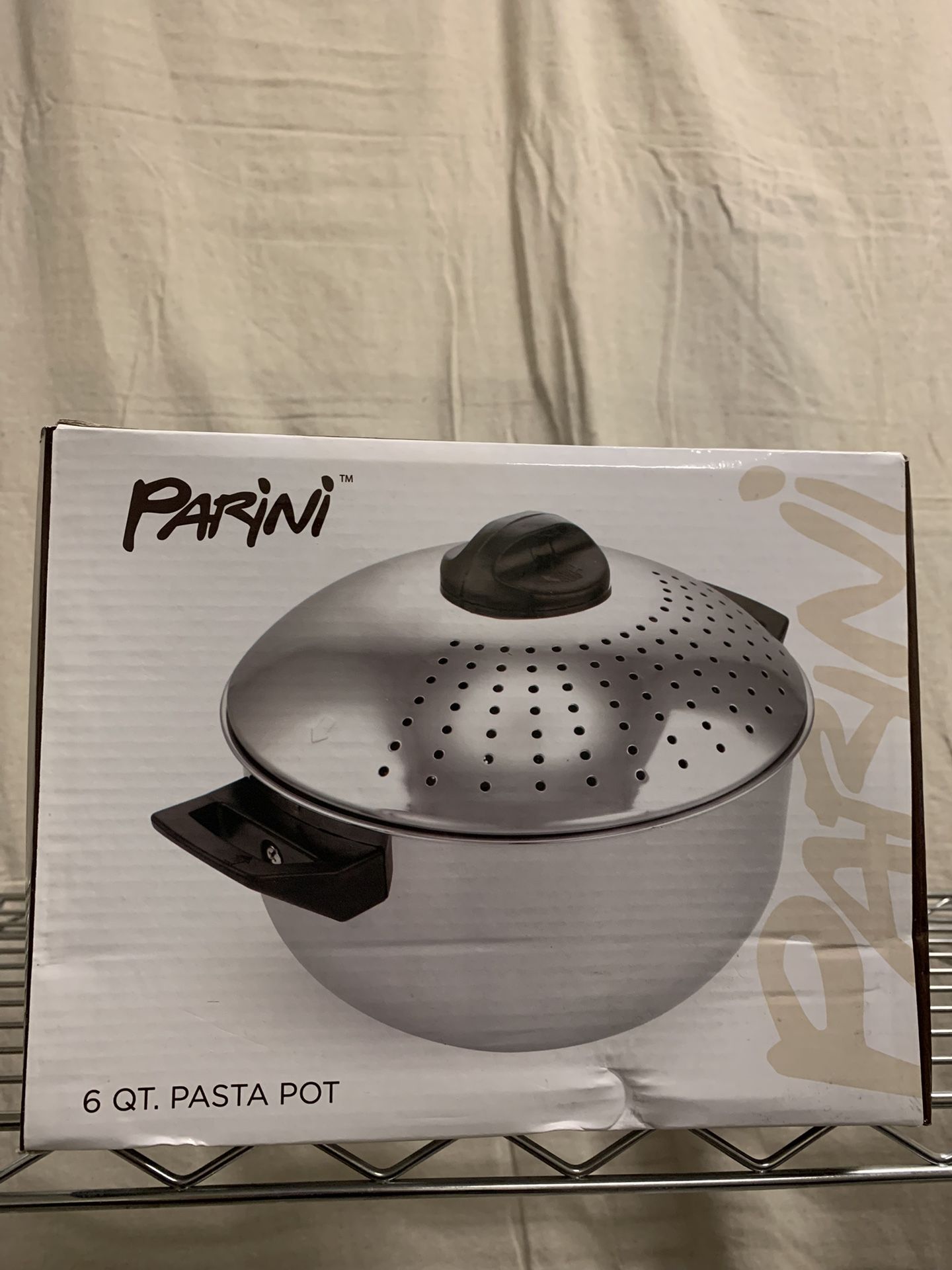 Parini 6 qt pasta pot Stainless Steel Straining Lid