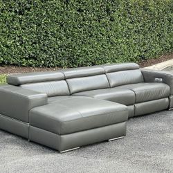 🛋️ Sofa/Couch Sectional - Recliner - Leather - Gray - Delivery Available 🚛