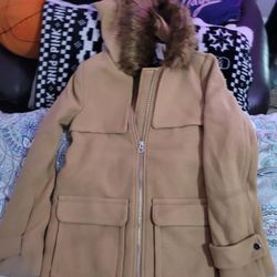 H&M Fur Hoodie Coat Size 0x 