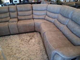 Gray Suede manual Sectional, built for comfort