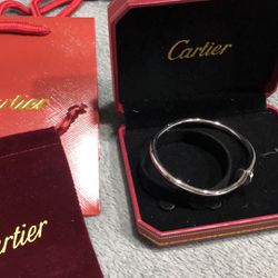 Silver Cartiers Nail Bracelet.   Size 17