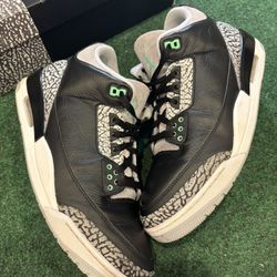 JORDAN 3 GREEN GLOW SIZE 12
