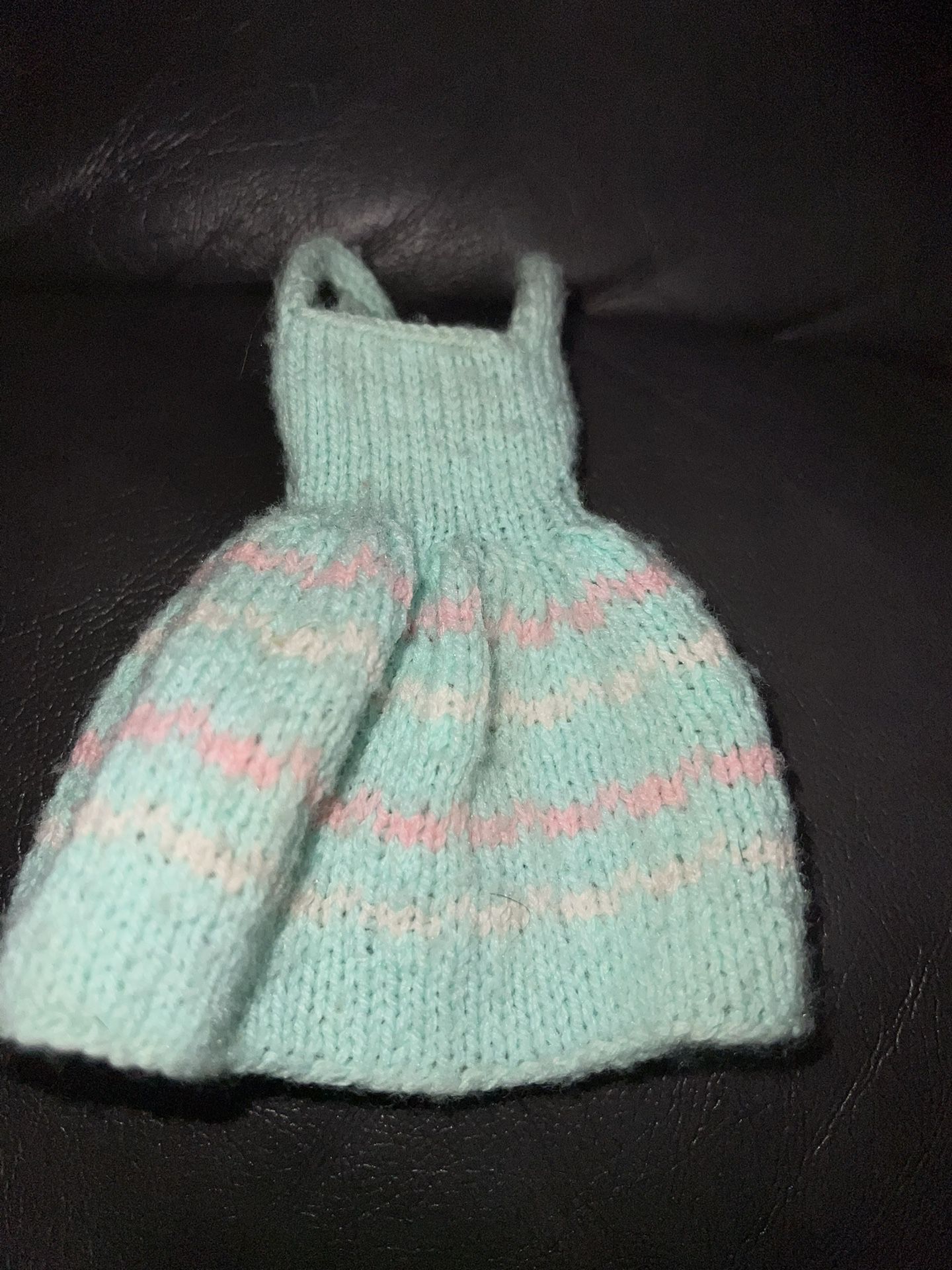 Vintage knitted Barbie doll dress 