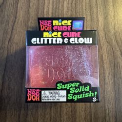 NeeDoh Nice Cube Glitter & Glow (pink) – NEW | Hard to Find