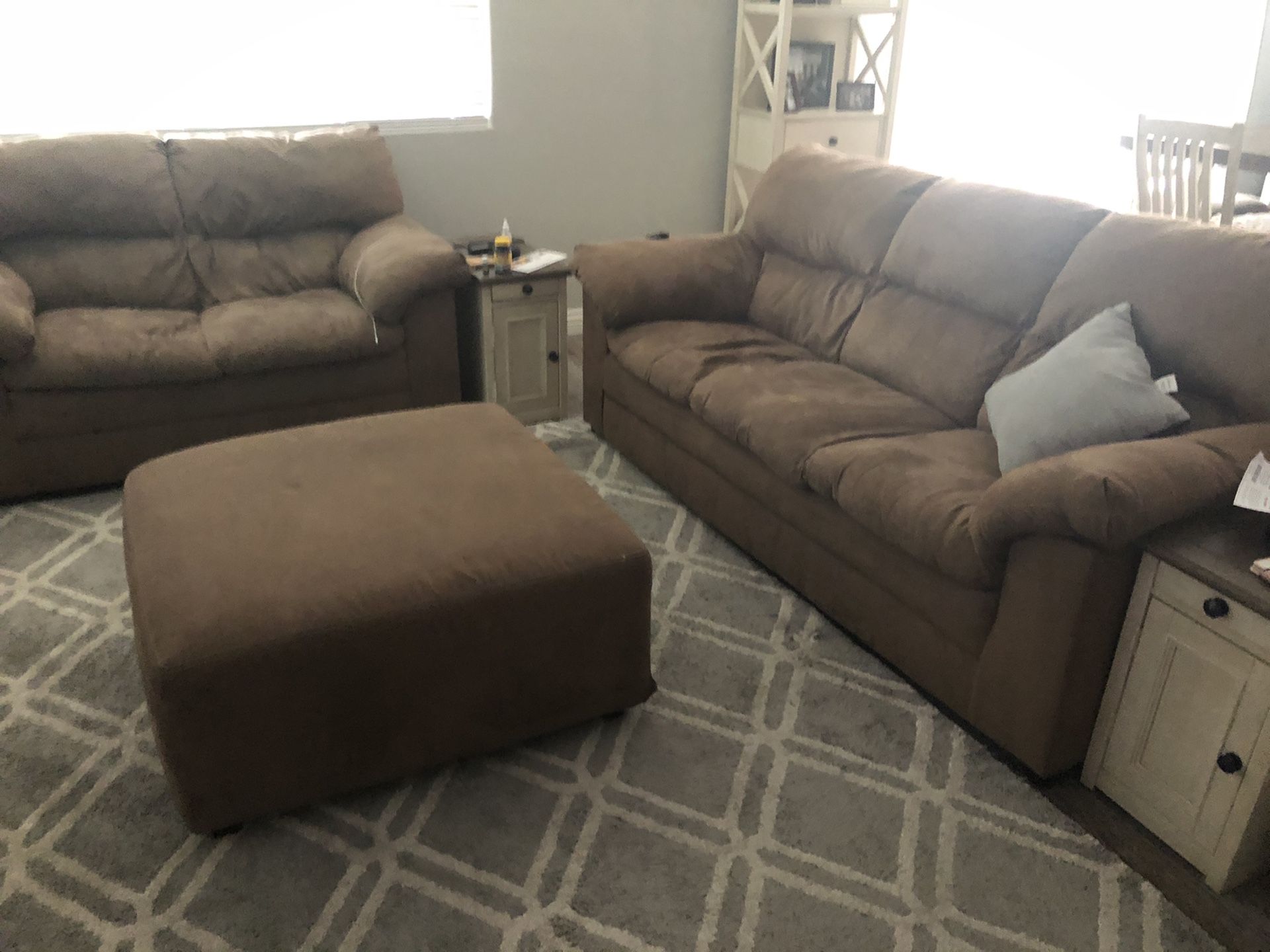 Couch, loveseat, ottoman