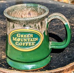 2013 Green Mountain Coffee 13 oz (Deneen Pottery) Footed Ceramic Mug