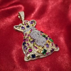 10k Yellow Gold Diamond Money Bag Pendant 2.00 ctw