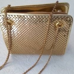 Designer GOLD METALLIC Handbag "WHITING & DAVIS"