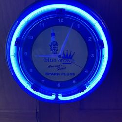 Clock  / Spark Plugs / Blue Crown NEON 