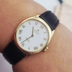 Rolex Cellini 18k Solid Gold Womens Watch 4129 Manual Wind White Roman Dial 25mm